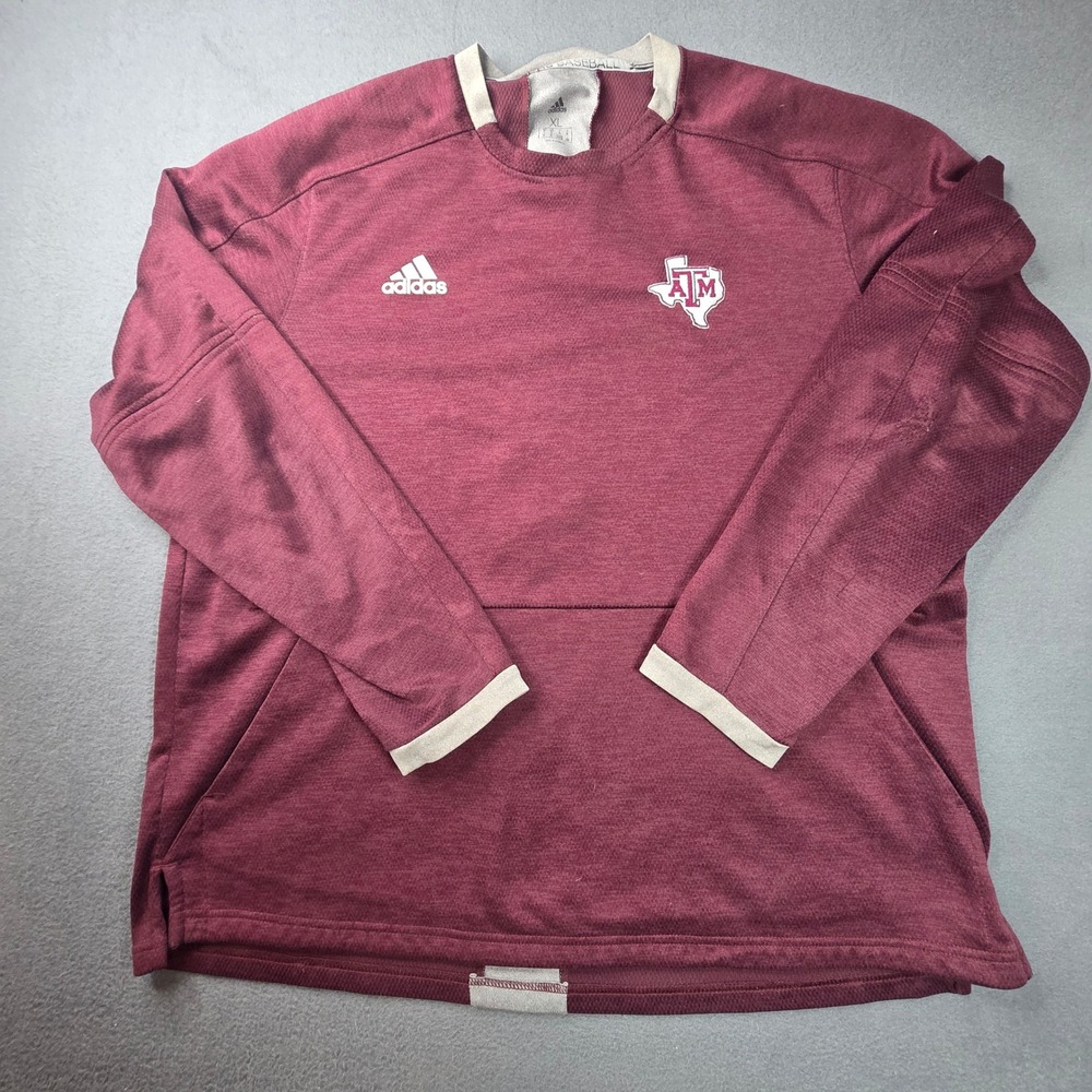 Adidas Baseball Texas A&M Aggies Pullover Sweatshirt Maroon Mens XL 43